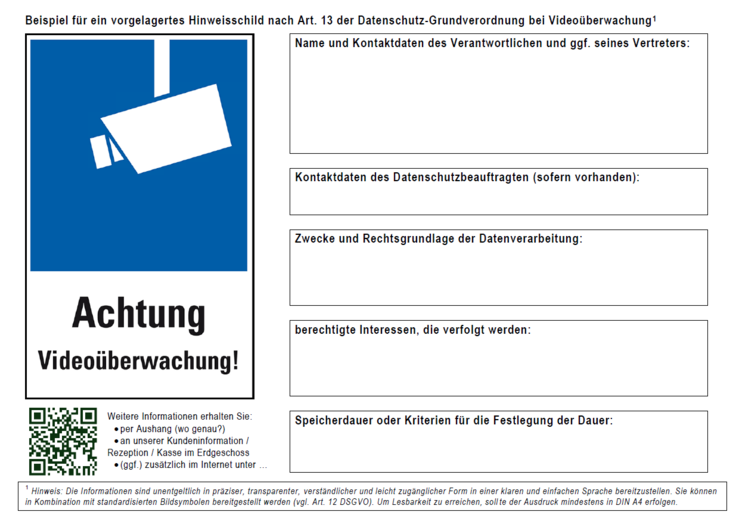 Beispiel für ein vorgelagertes Hinweisschild.