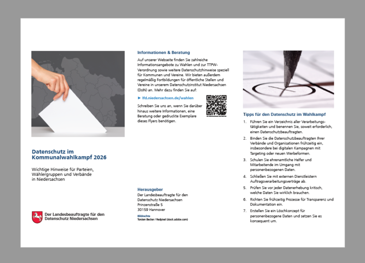 Datenschutzflyer zum Kommunalwahlkampf 2026