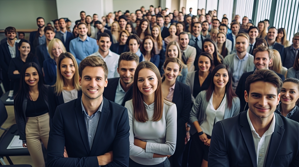 Gruppe von Menschen im Arbeitskontext.