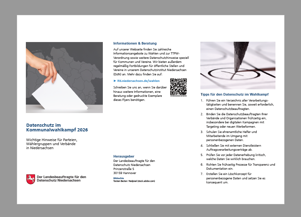 Datenschutzflyer zum Kommunalwahlkampf 2026